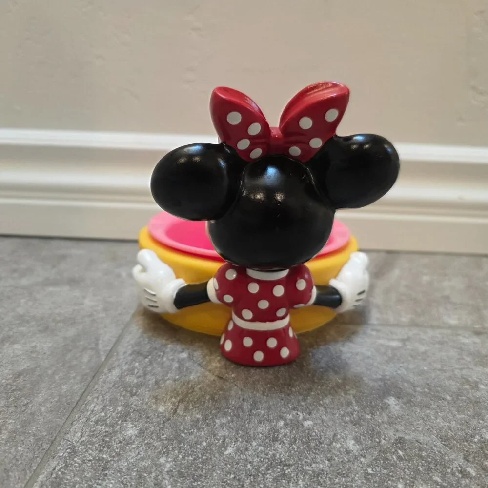 Vintage Applause Disney Minnie Mouse Cat/Dog Water Or Food Bowl & Bowl Holder